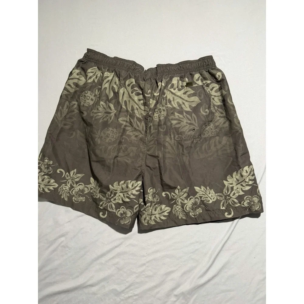 Sand n Sun green swim trunks shorts, hawaiian, lined, men's XL